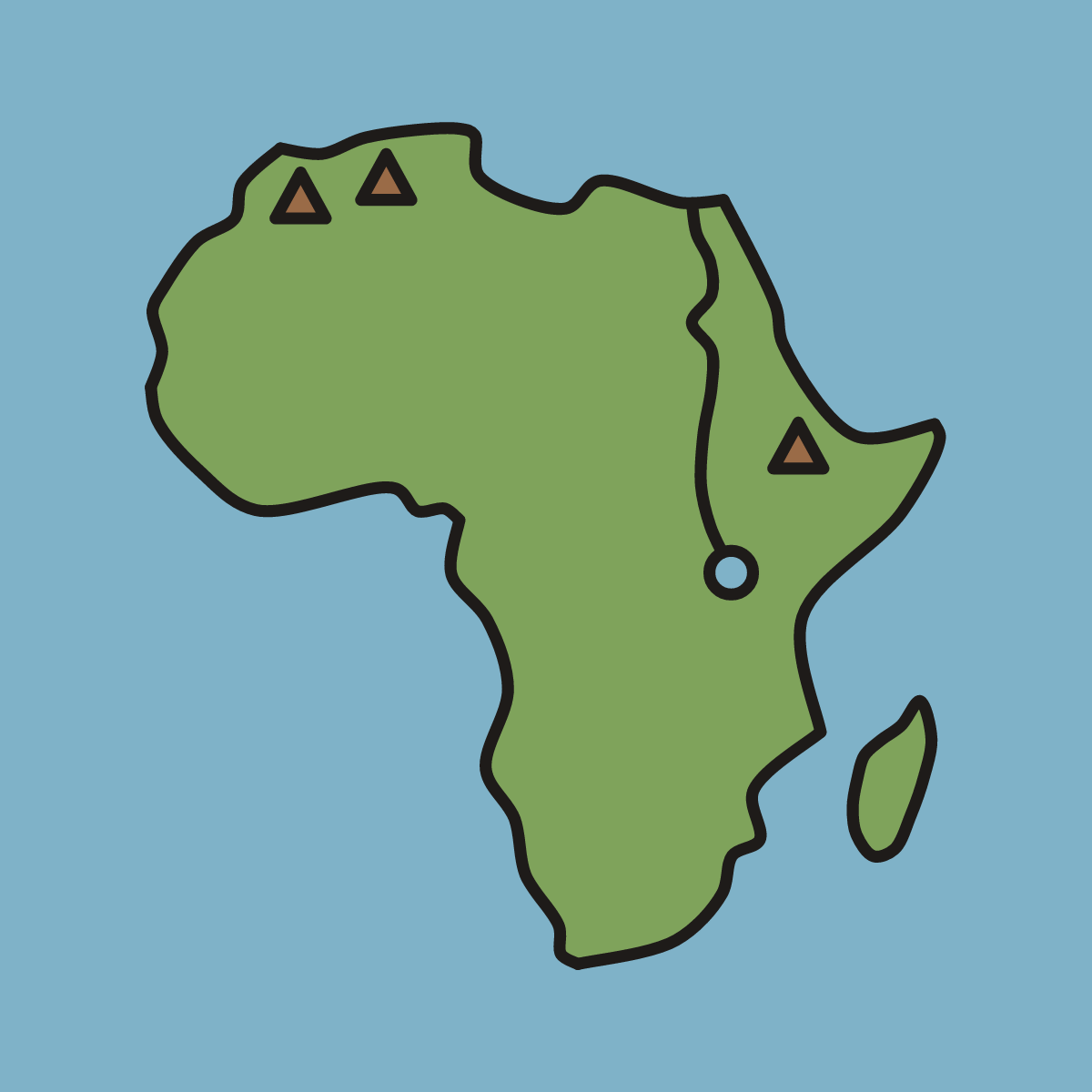 Finished drawing of an africa map
