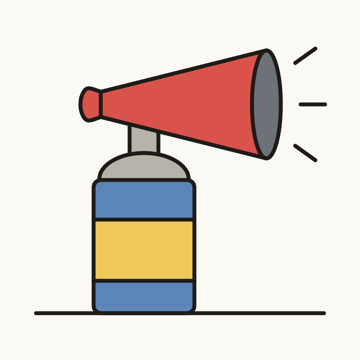 Finished drawing of an air horn