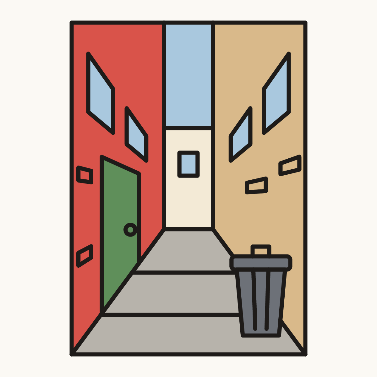 Finished drawing of an alley