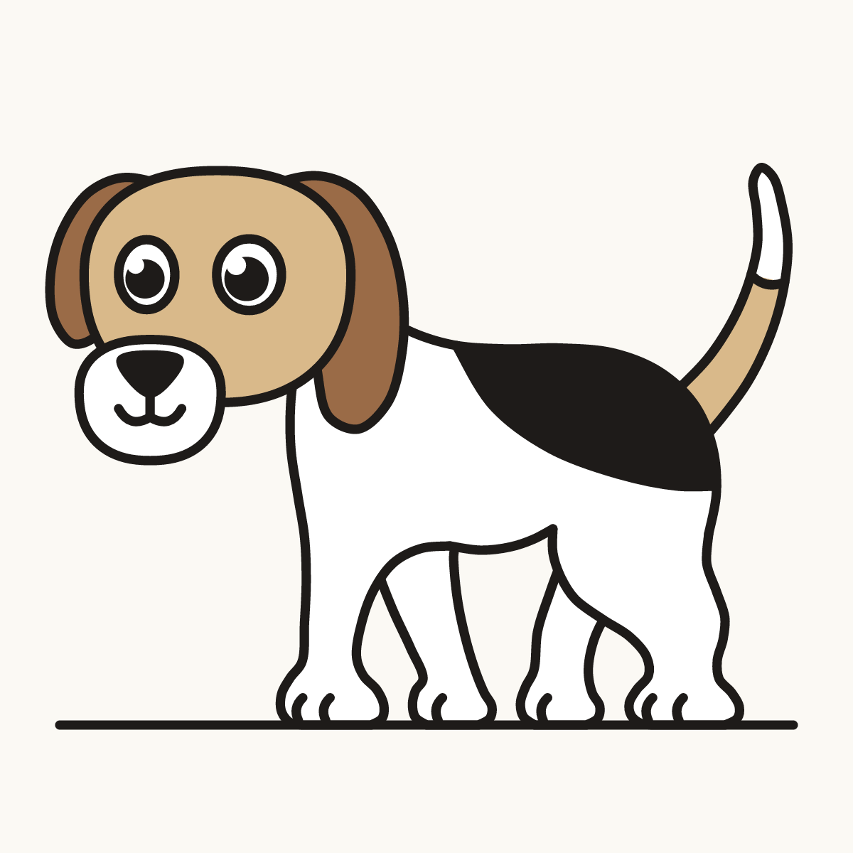 Finished drawing of an American foxhound