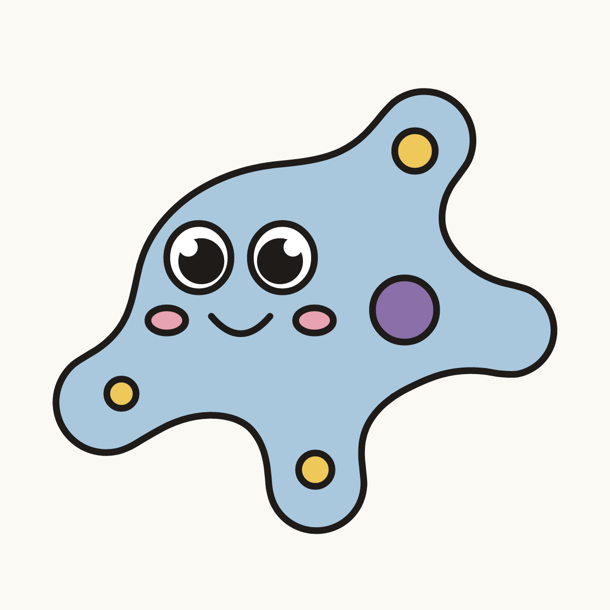 Finished drawing of an amoeba