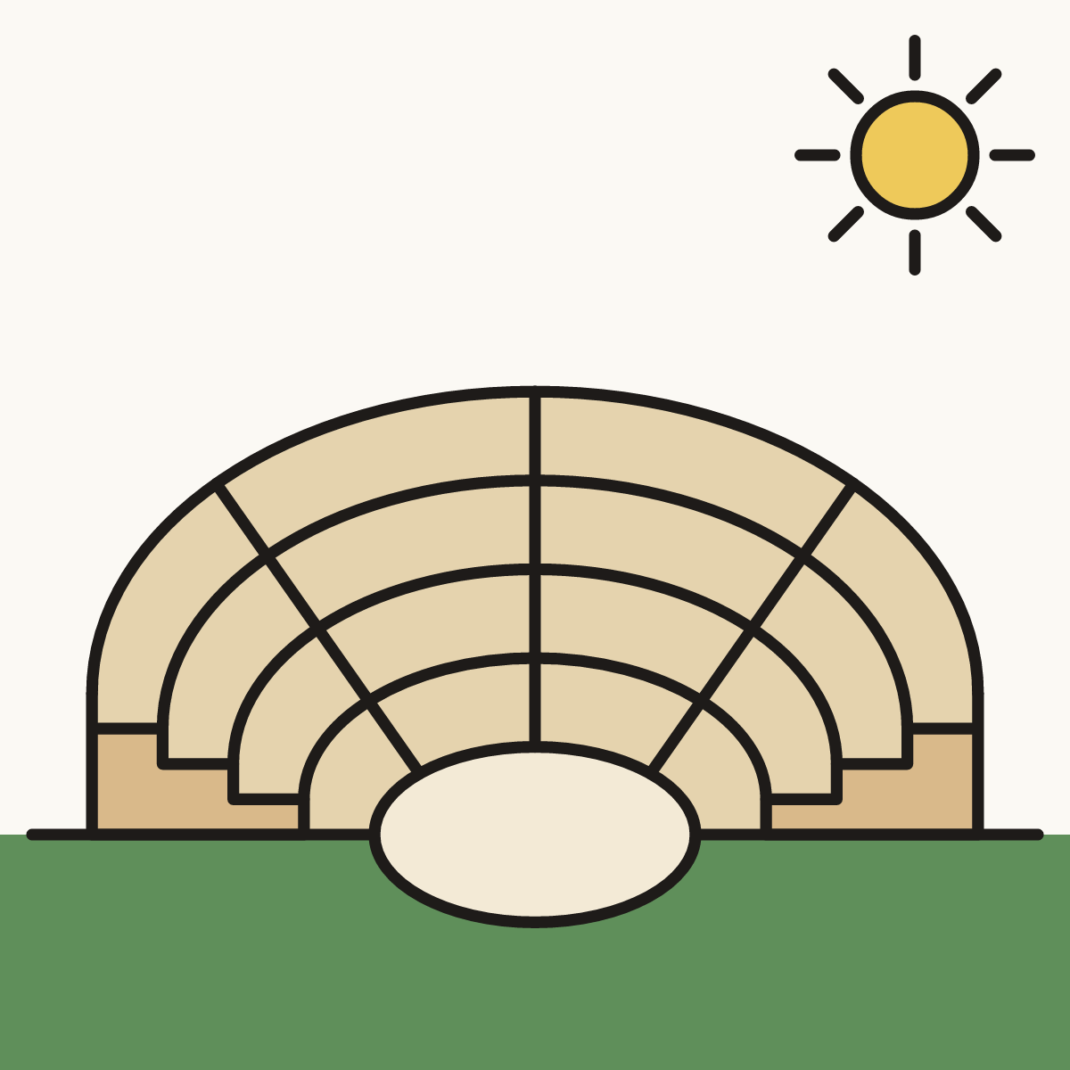 Finished drawing of an amphitheatre