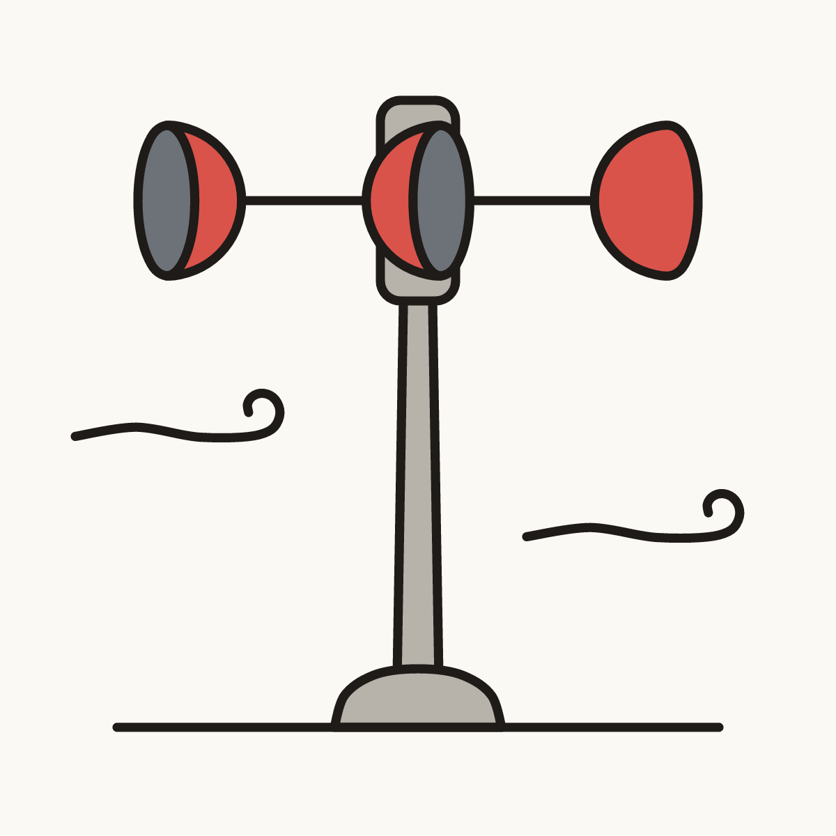 Finished drawing of an anemometer