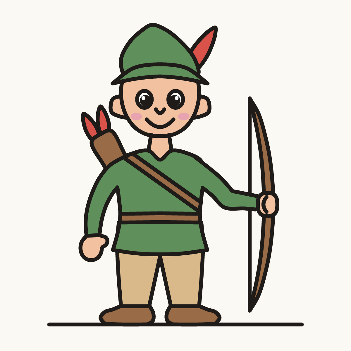 Finished drawing of an archer