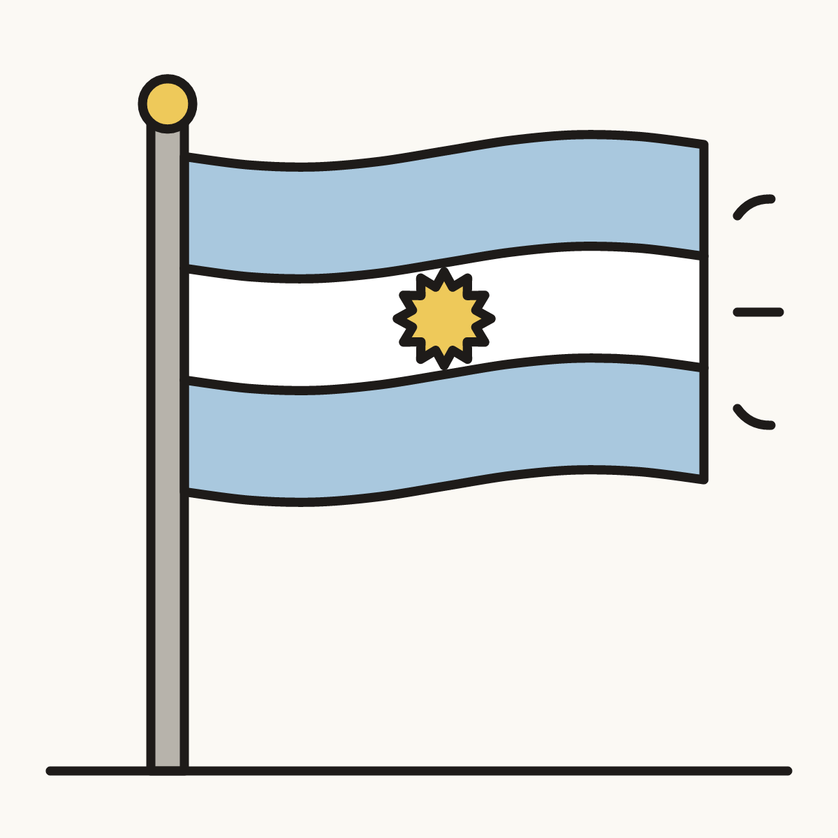 Finished drawing of an argentina flag