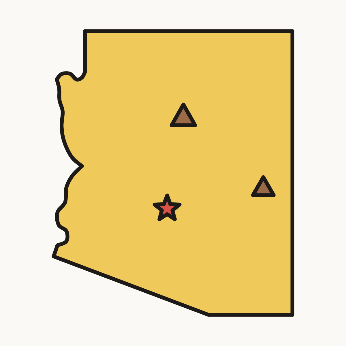 Finished drawing of an arizona map