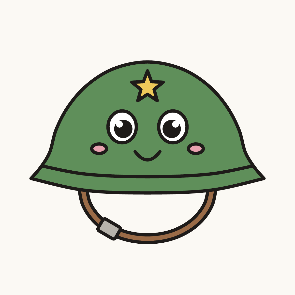 Finished drawing of an army helmet