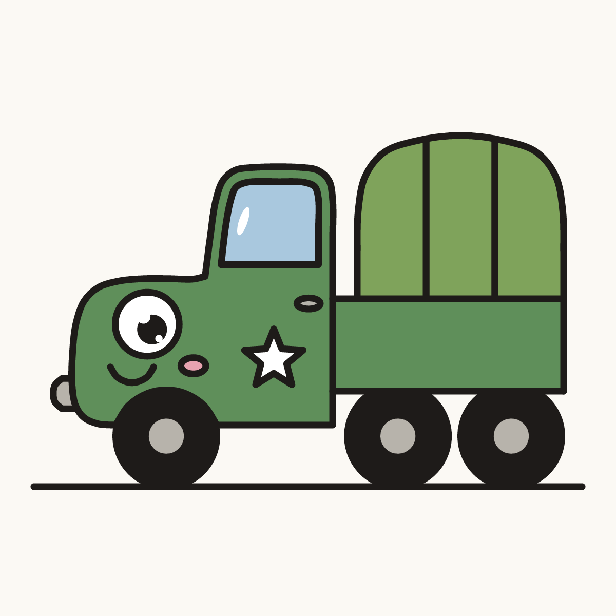 Finished drawing of an army truck