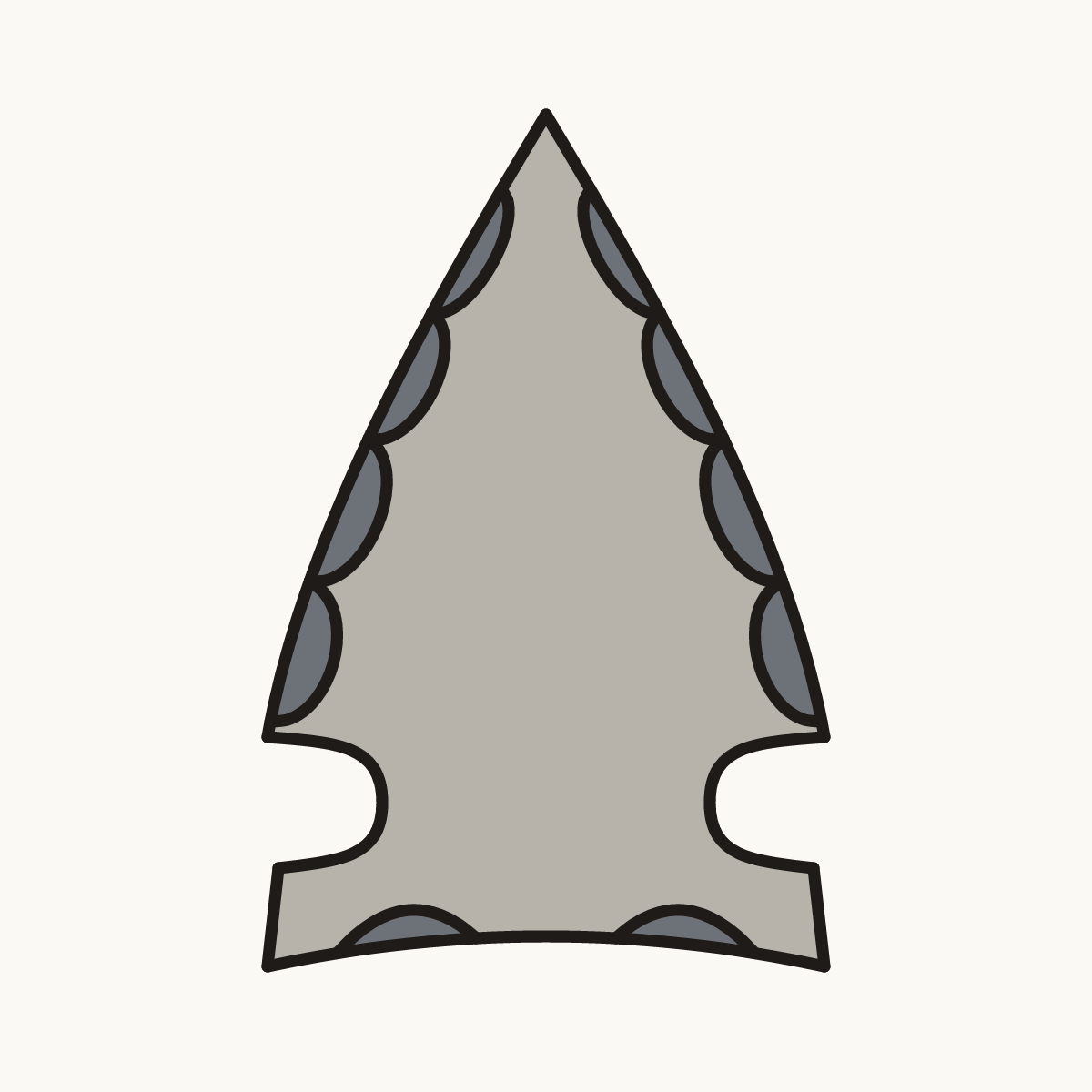 Finished drawing of an arrowhead