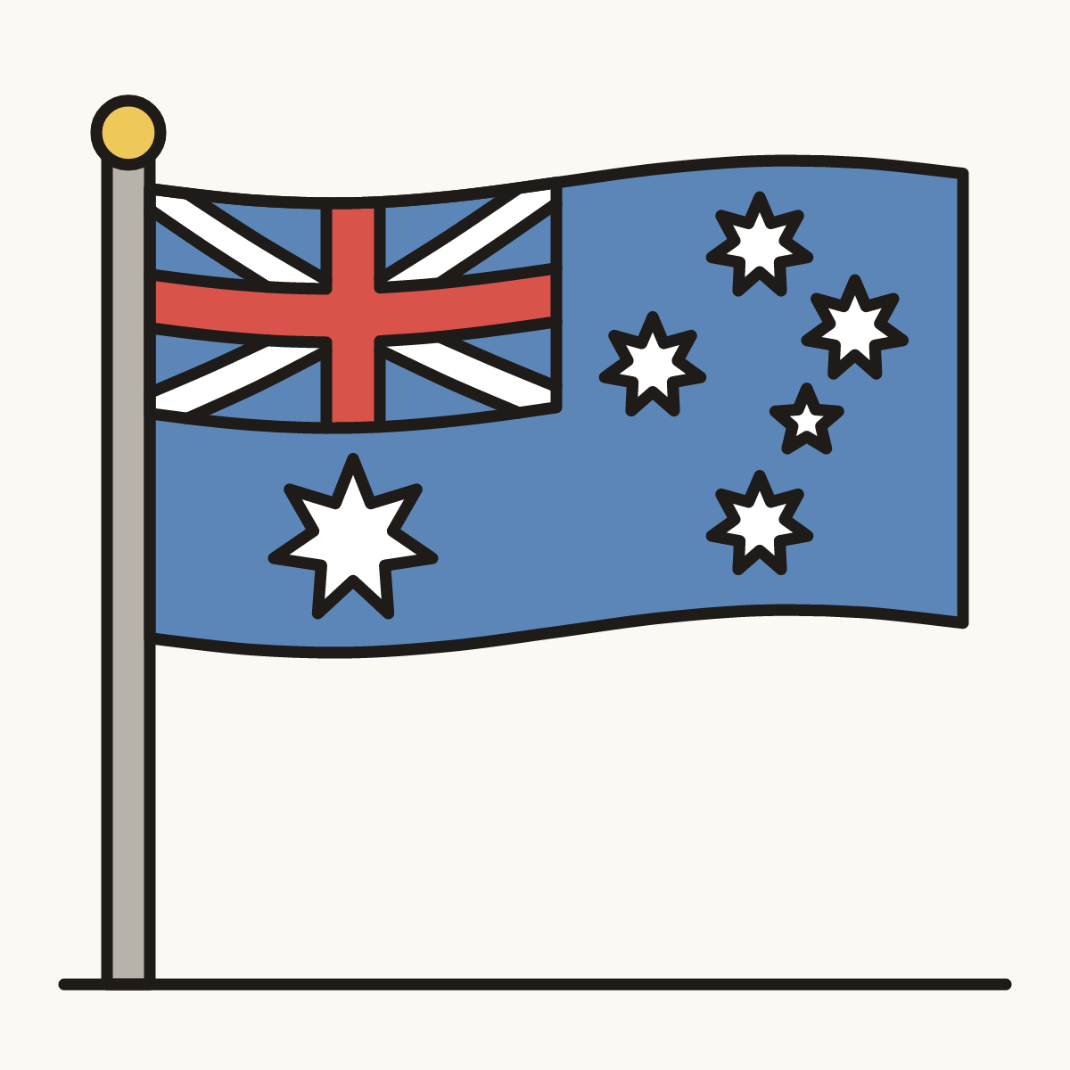 Finished drawing of an australia flag
