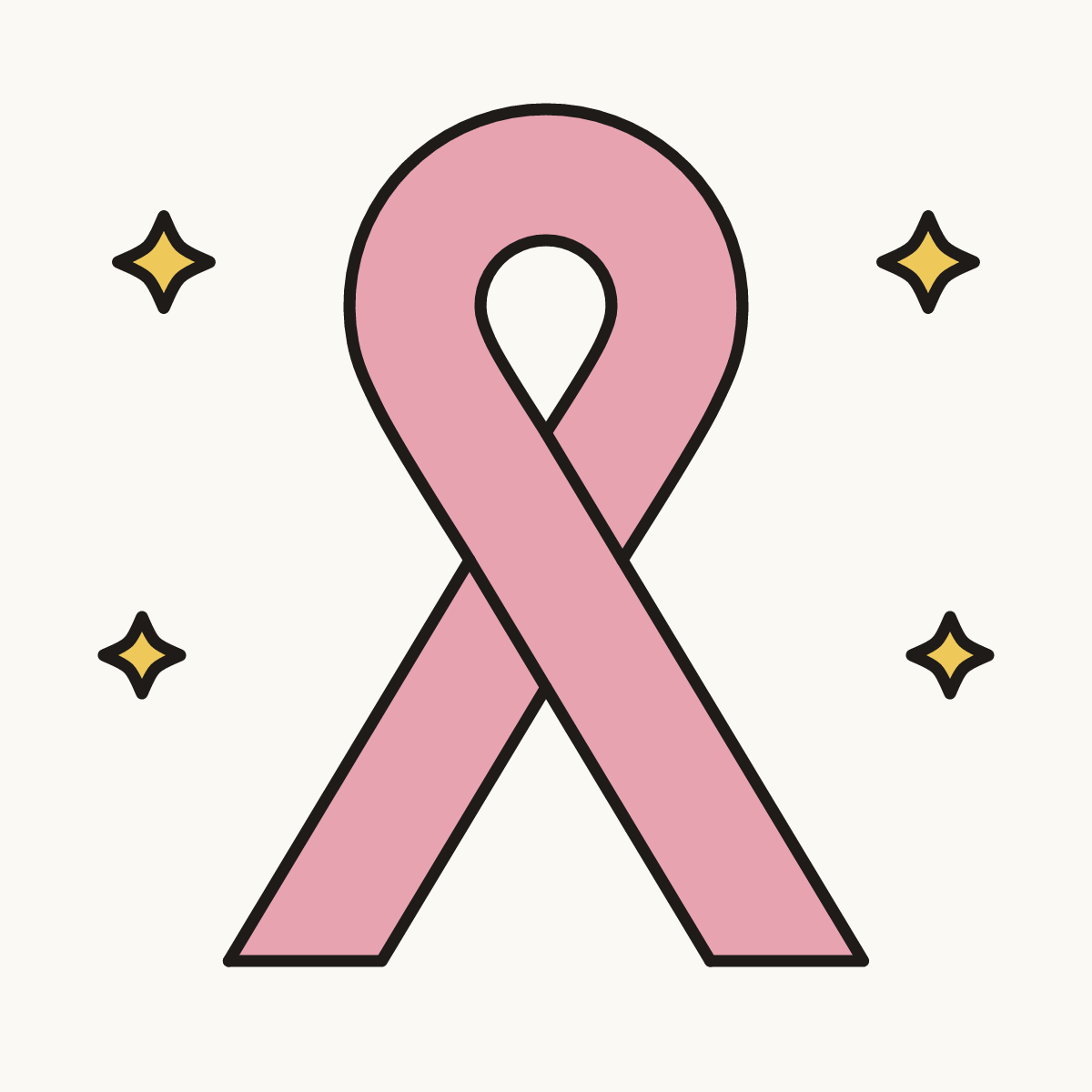 Finished drawing of an awareness ribbon