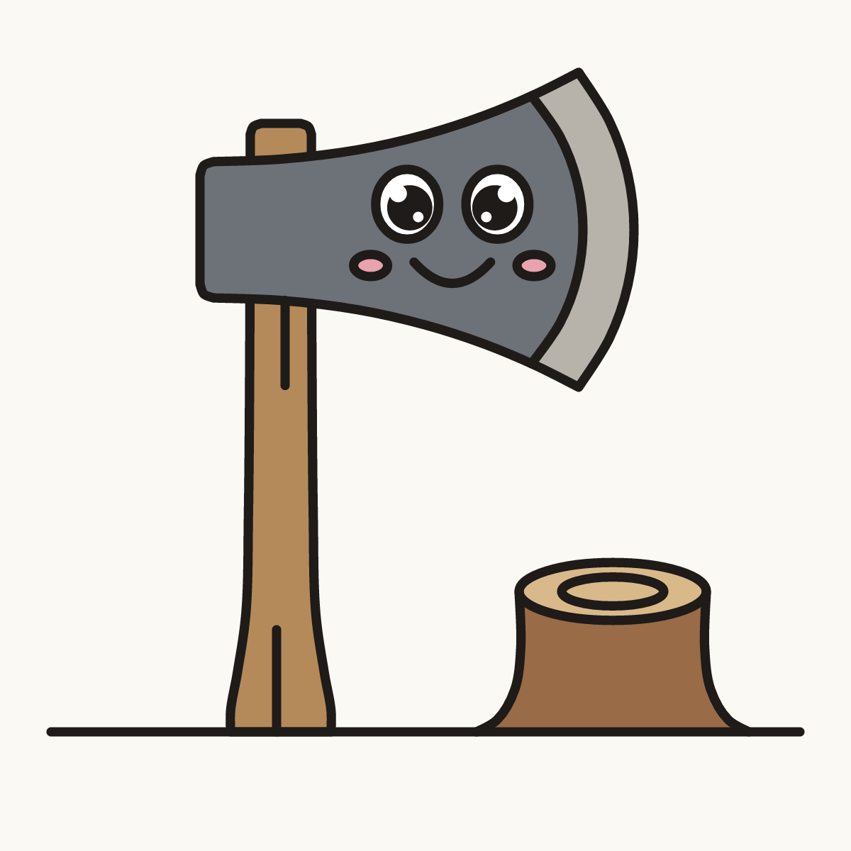 Finished drawing of an axe
