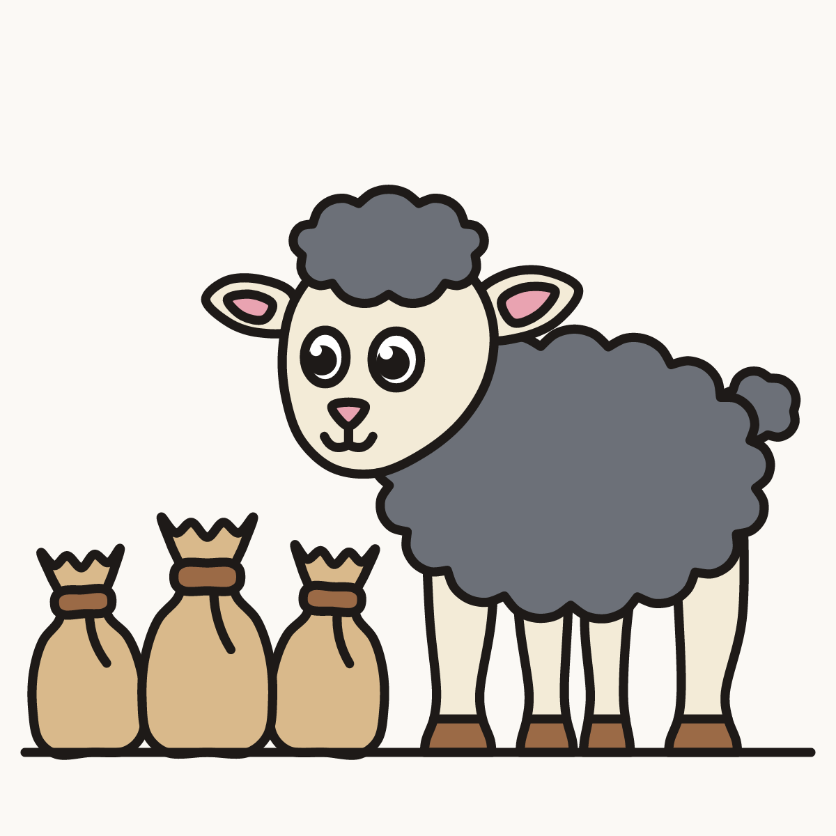 Finished drawing of a baa baa black sheep