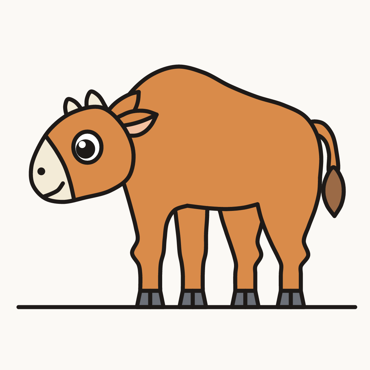 Finished drawing of a baby buffalo