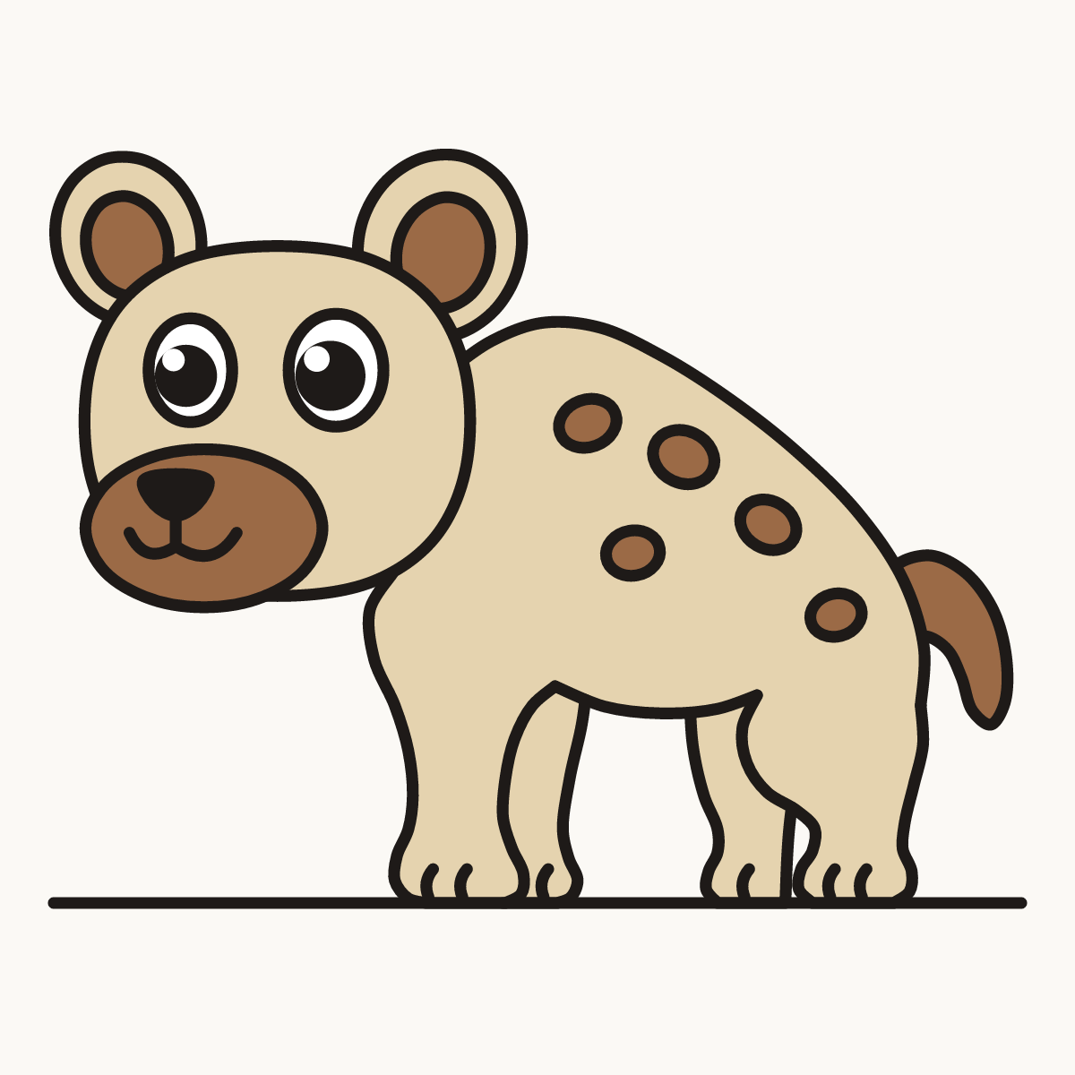 Finished drawing of a baby hyena