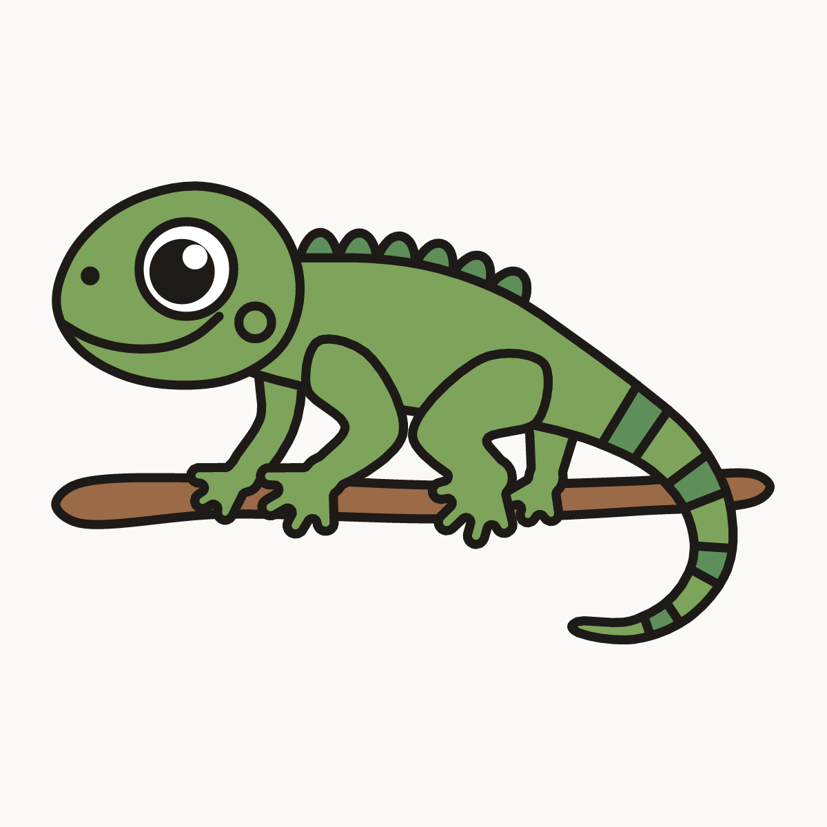 Finished drawing of a baby iguana