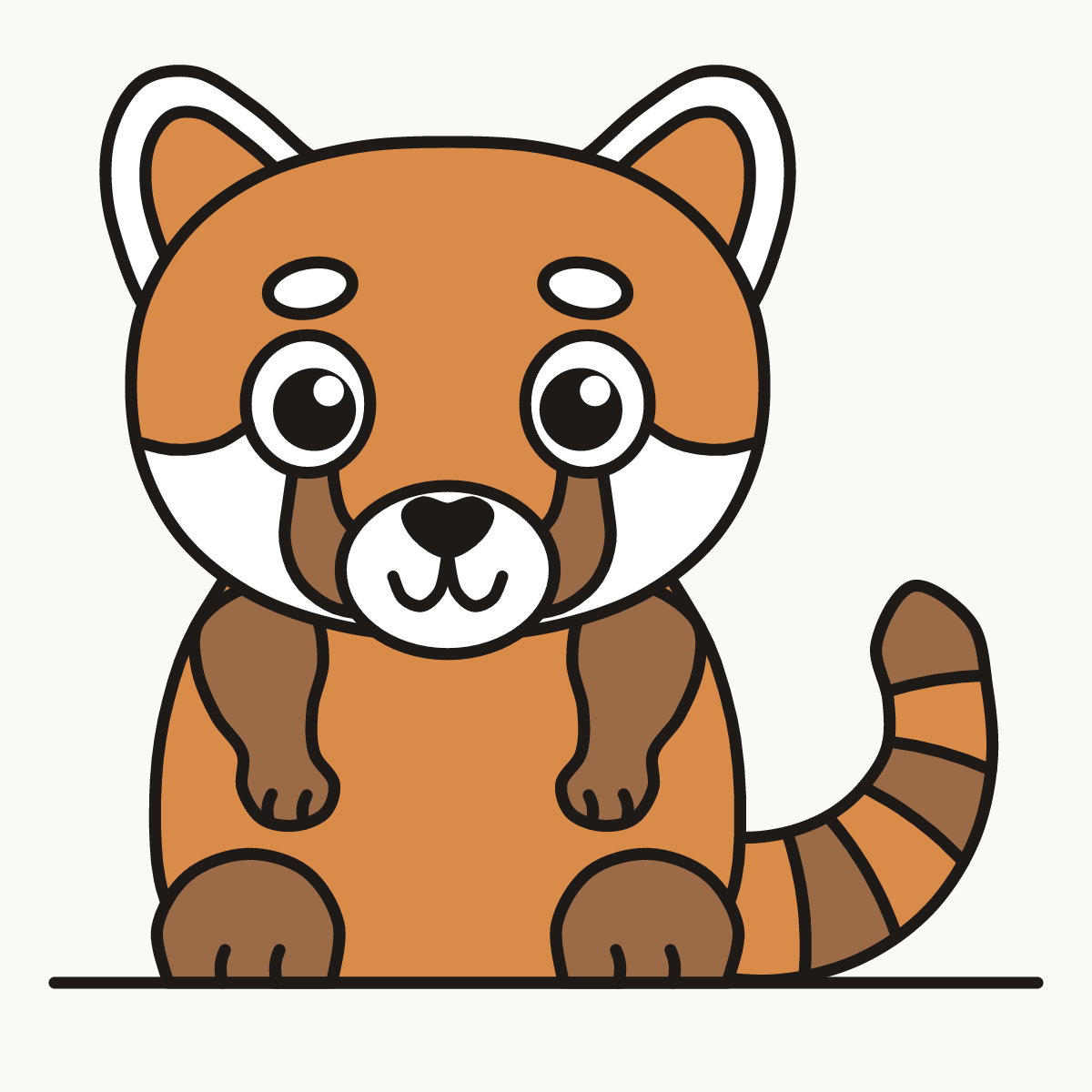 Finished drawing of a baby red panda