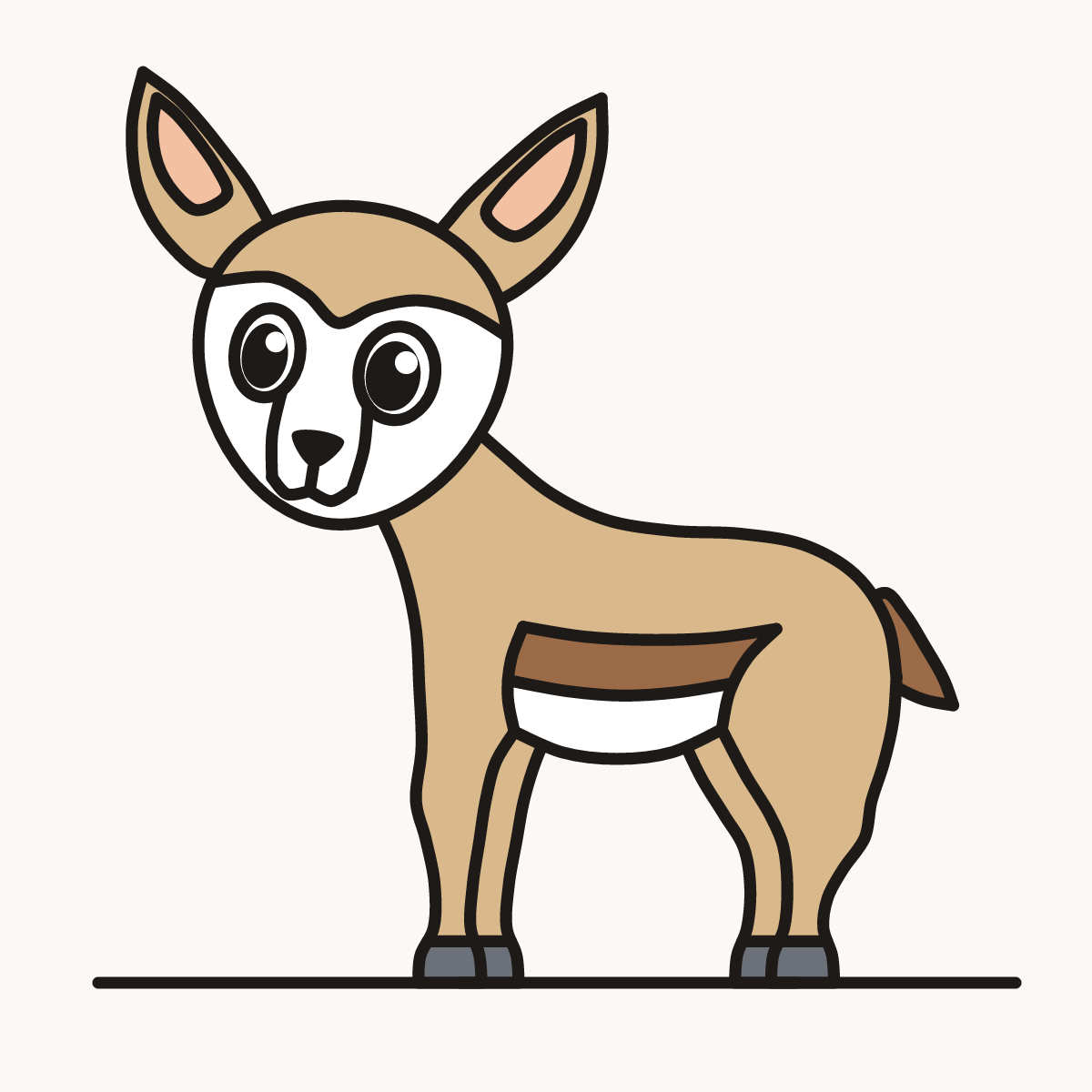 Finished drawing of a baby springbok