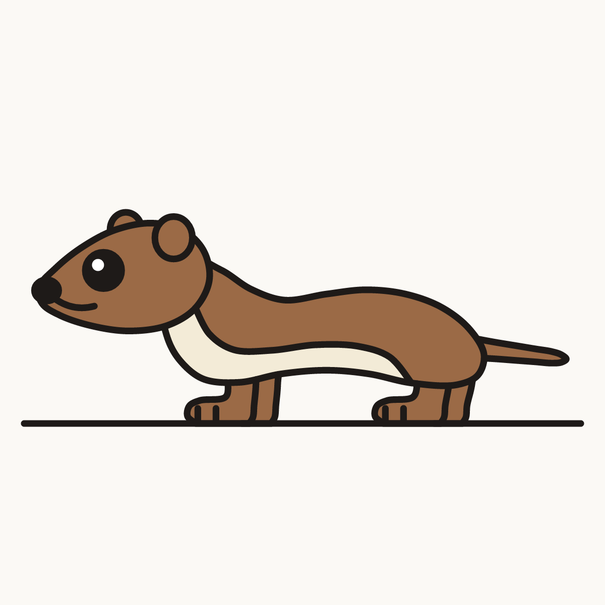 Finished drawing of a baby weasel