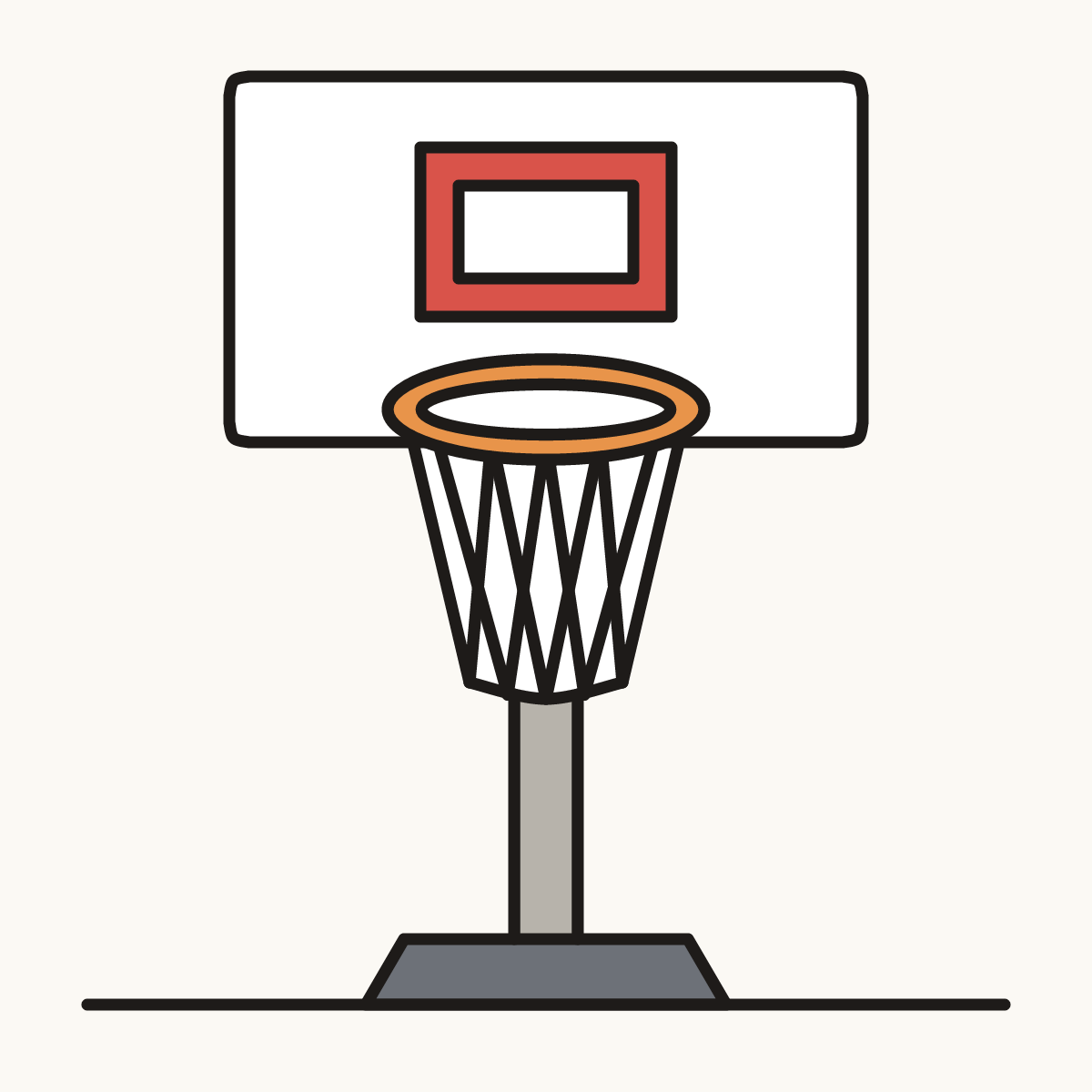 Finished drawing of a basketball hoop