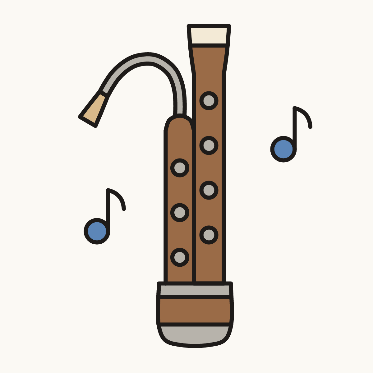Finished drawing of a bassoon