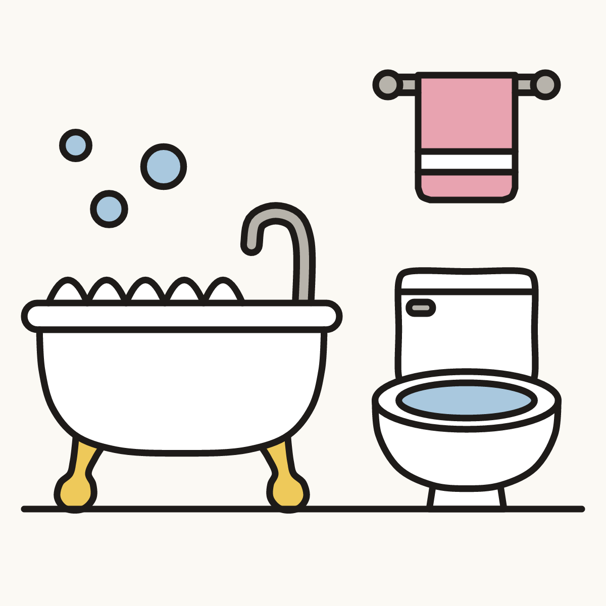 Finished drawing of a bathroom