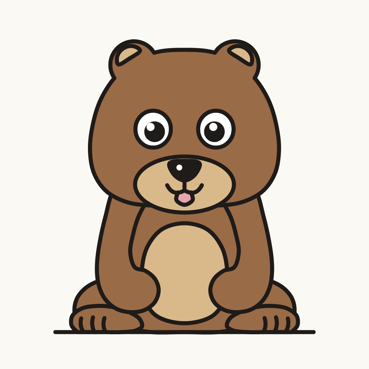 Finished drawing of a bear