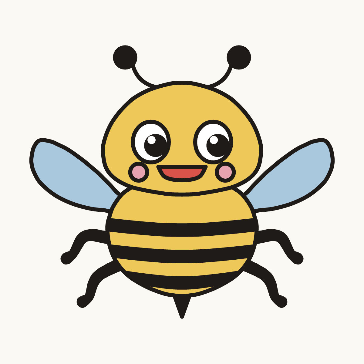 Finished drawing of a bee