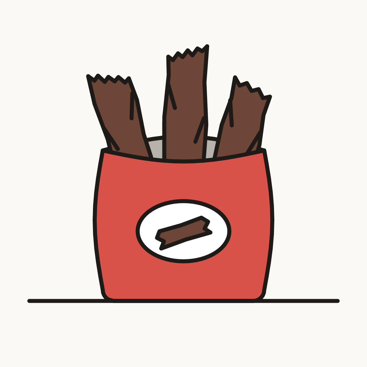 Finished drawing of a beef jerky