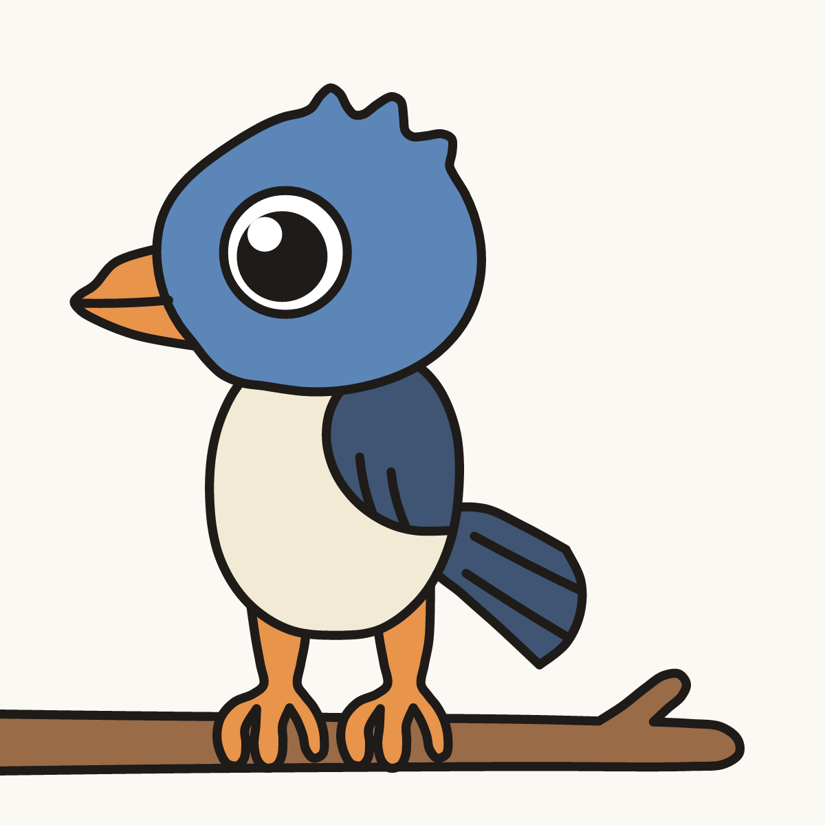 Finished drawing of a bird