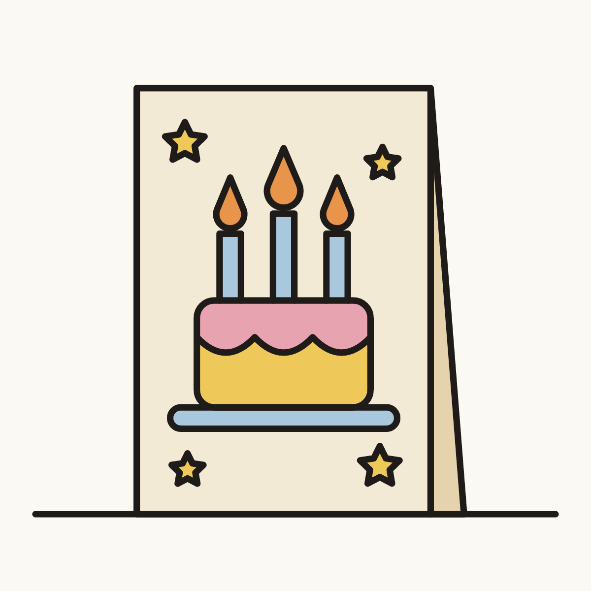Finished drawing of a birthday card