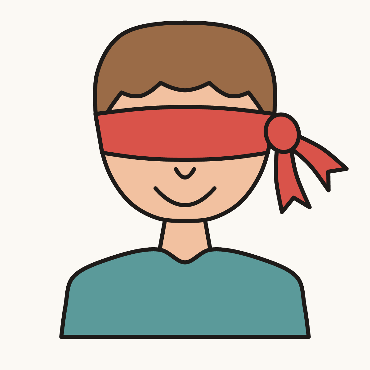 Finished drawing of a blindfold