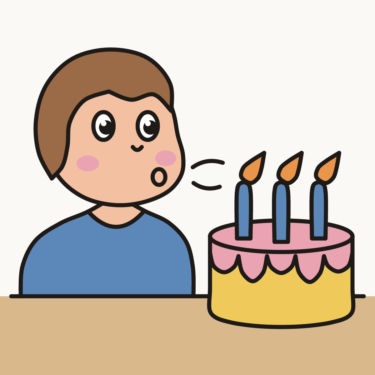 Finished drawing of blowing out candles