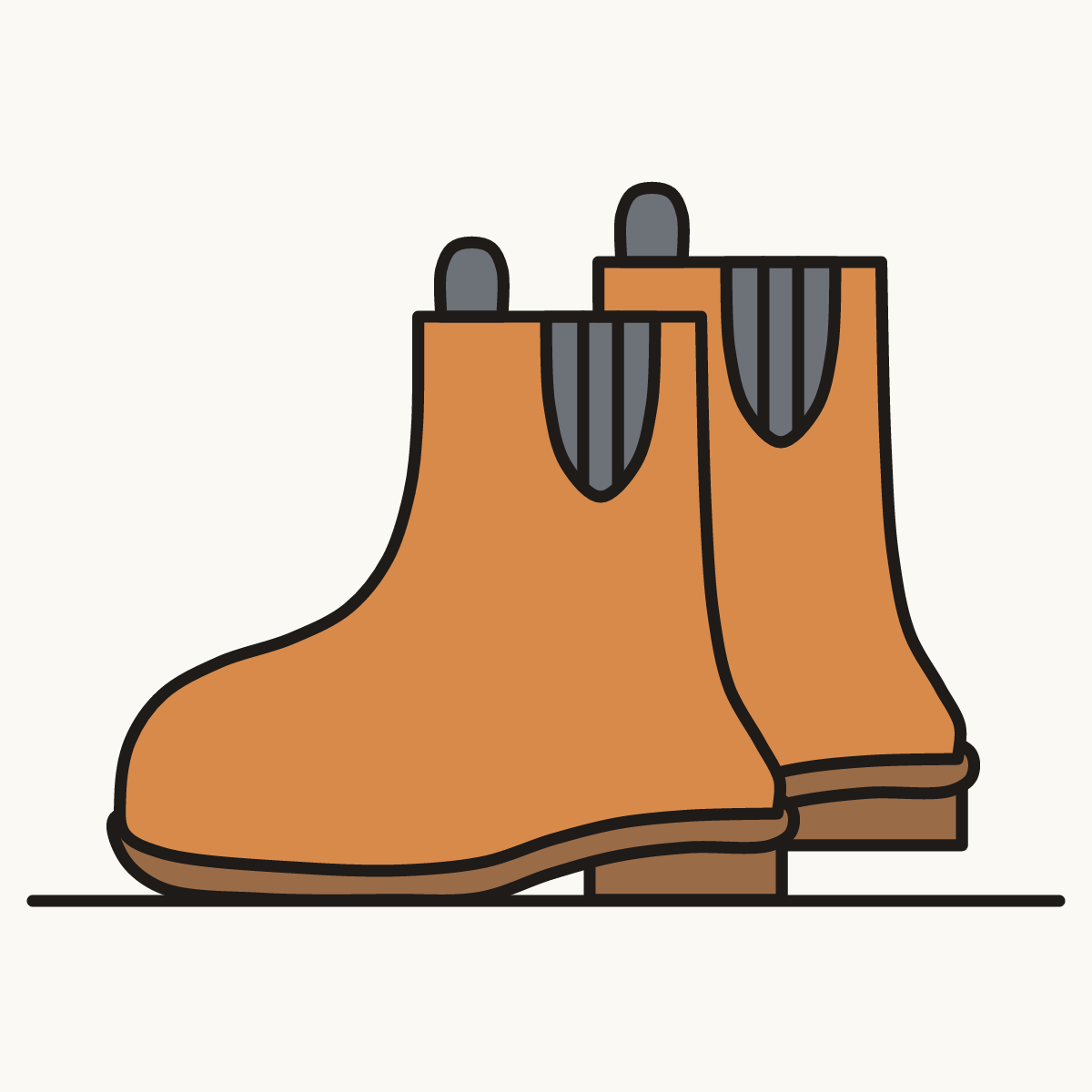 Finished drawing of boots