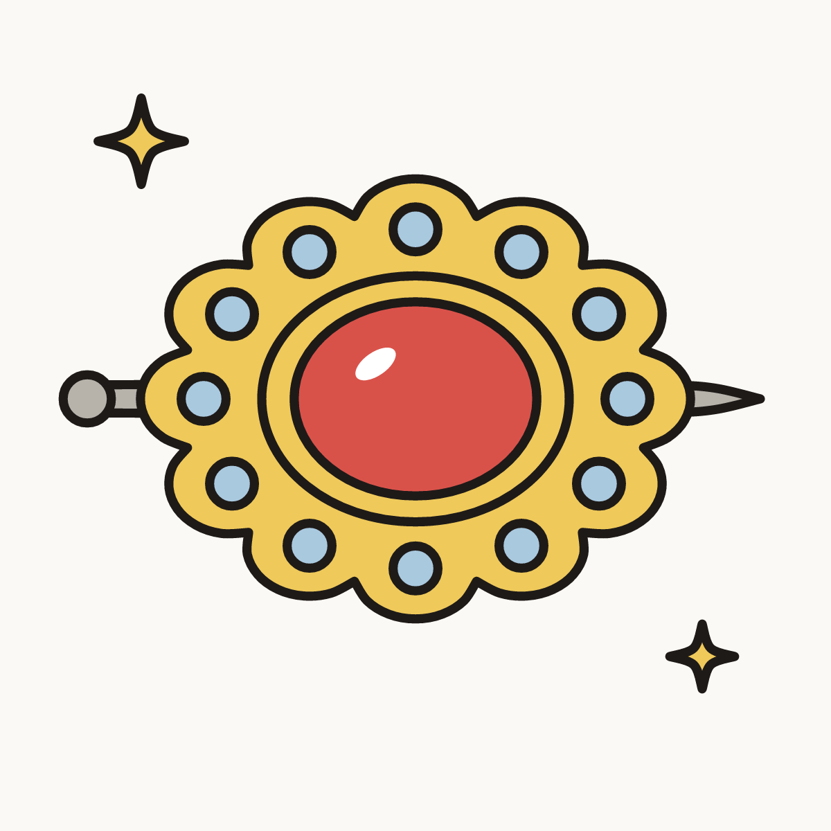 Finished drawing of a brooch