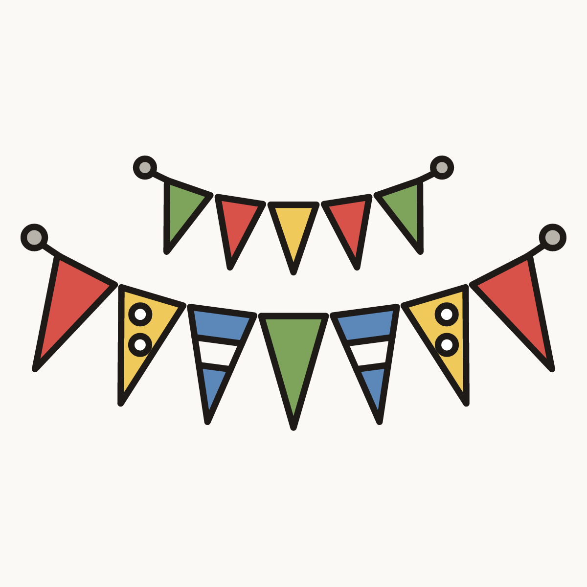 Finished drawing of bunting