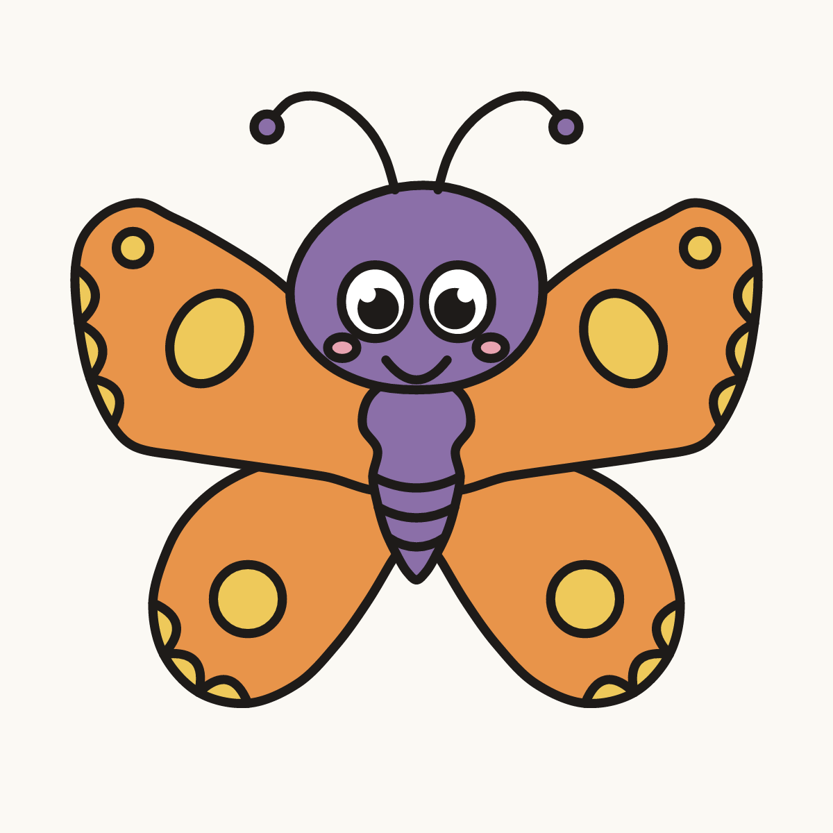 Finished drawing of a butterfly