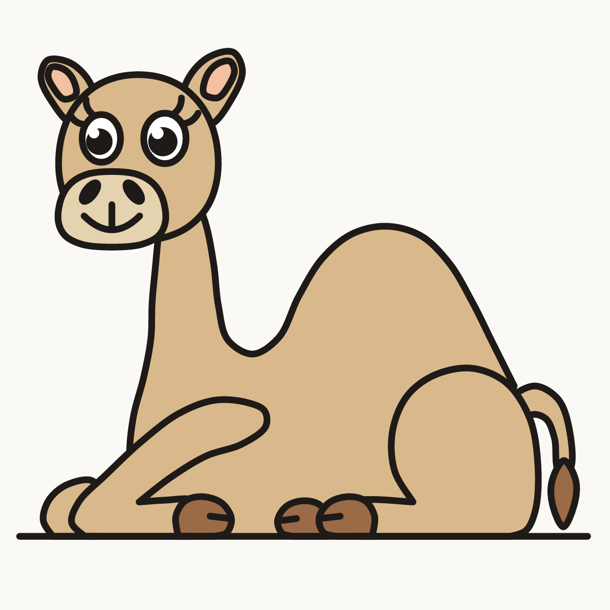Finished drawing of a sitting camel