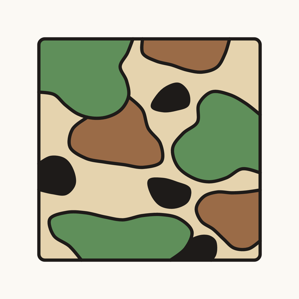 Finished drawing of a camouflage pattern