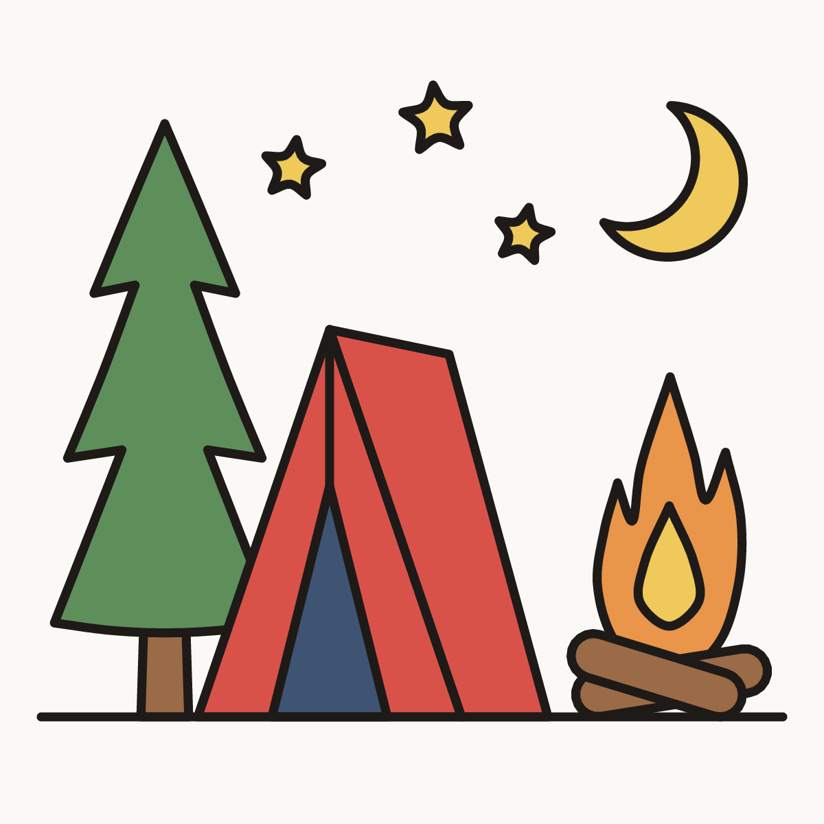 Finished drawing of a camping