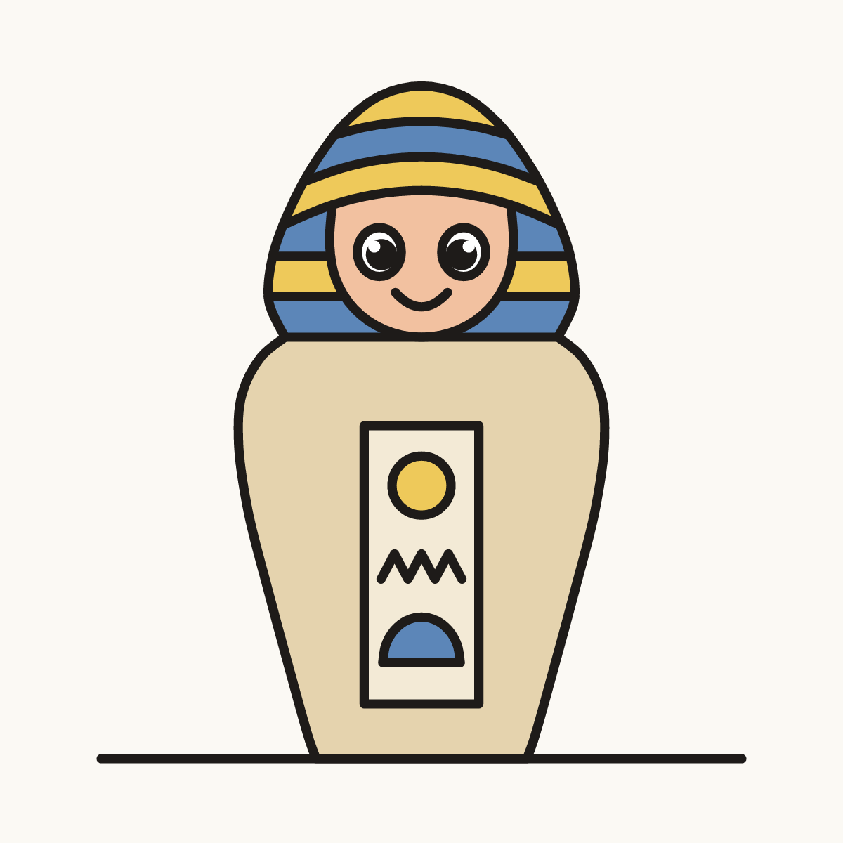 Finished drawing of a canopic jar