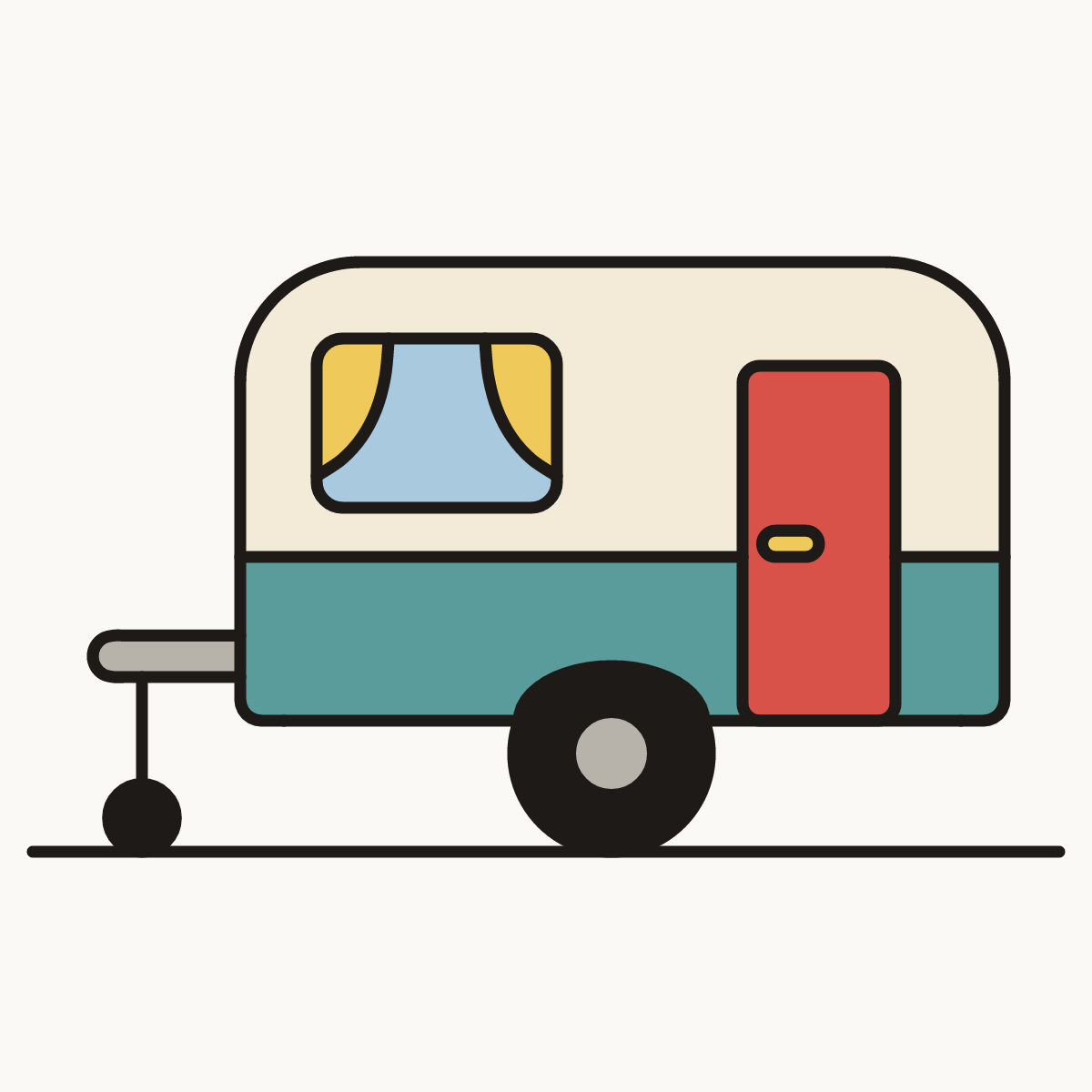 Finished drawing of a caravan