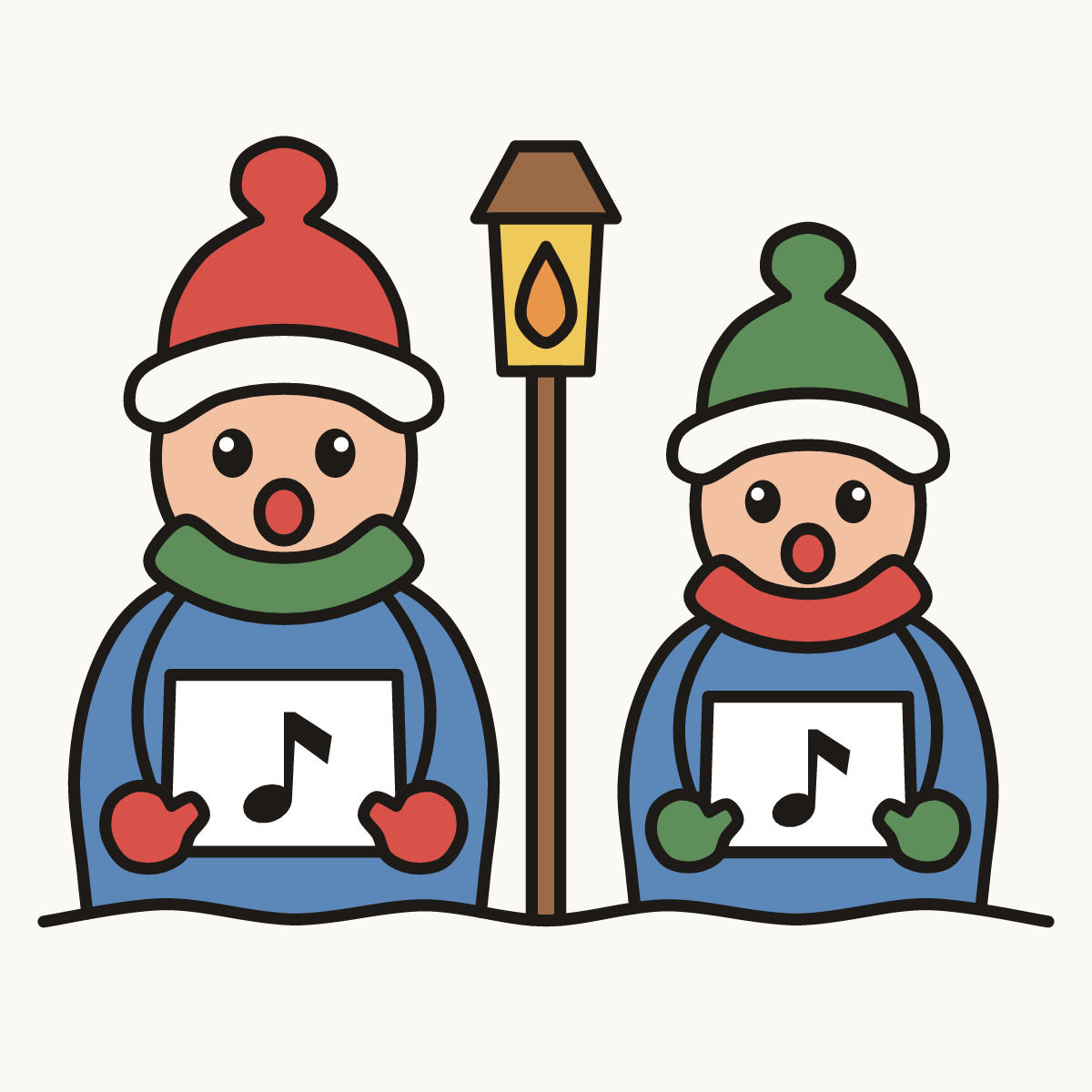 Finished drawing of carol singers