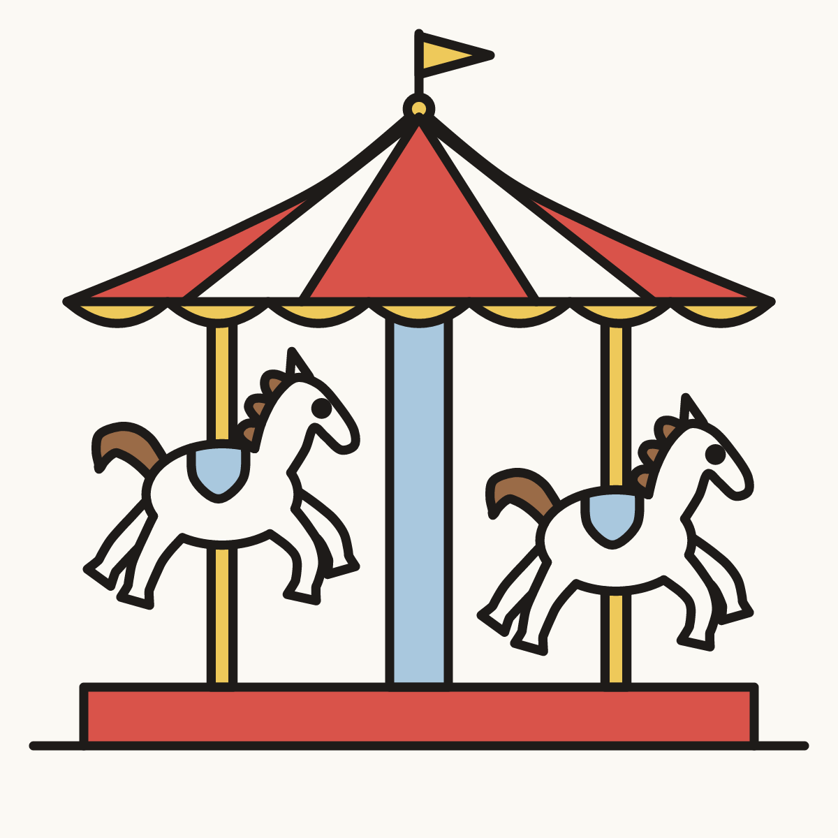 Finished drawing of a carousel