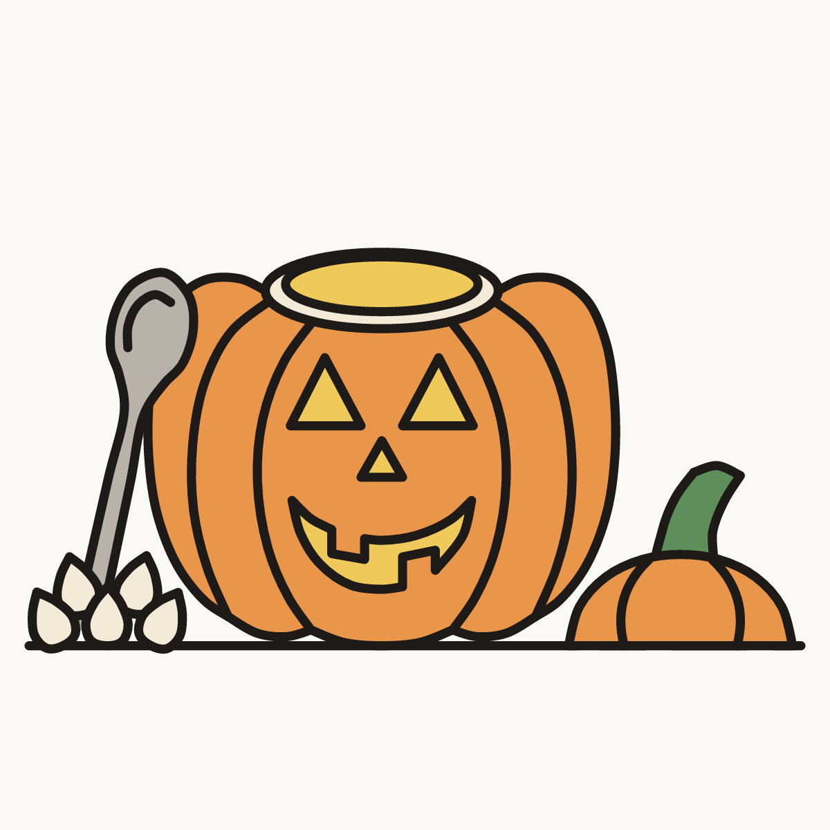 Finished drawing of a carving a pumpkin