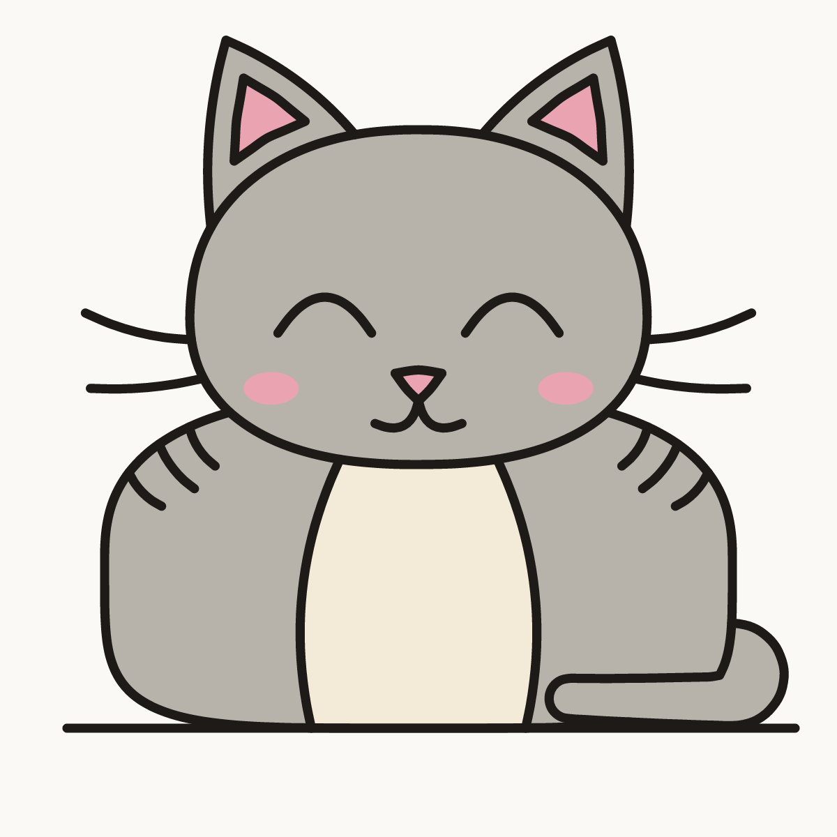 Finished drawing of a cat loaf