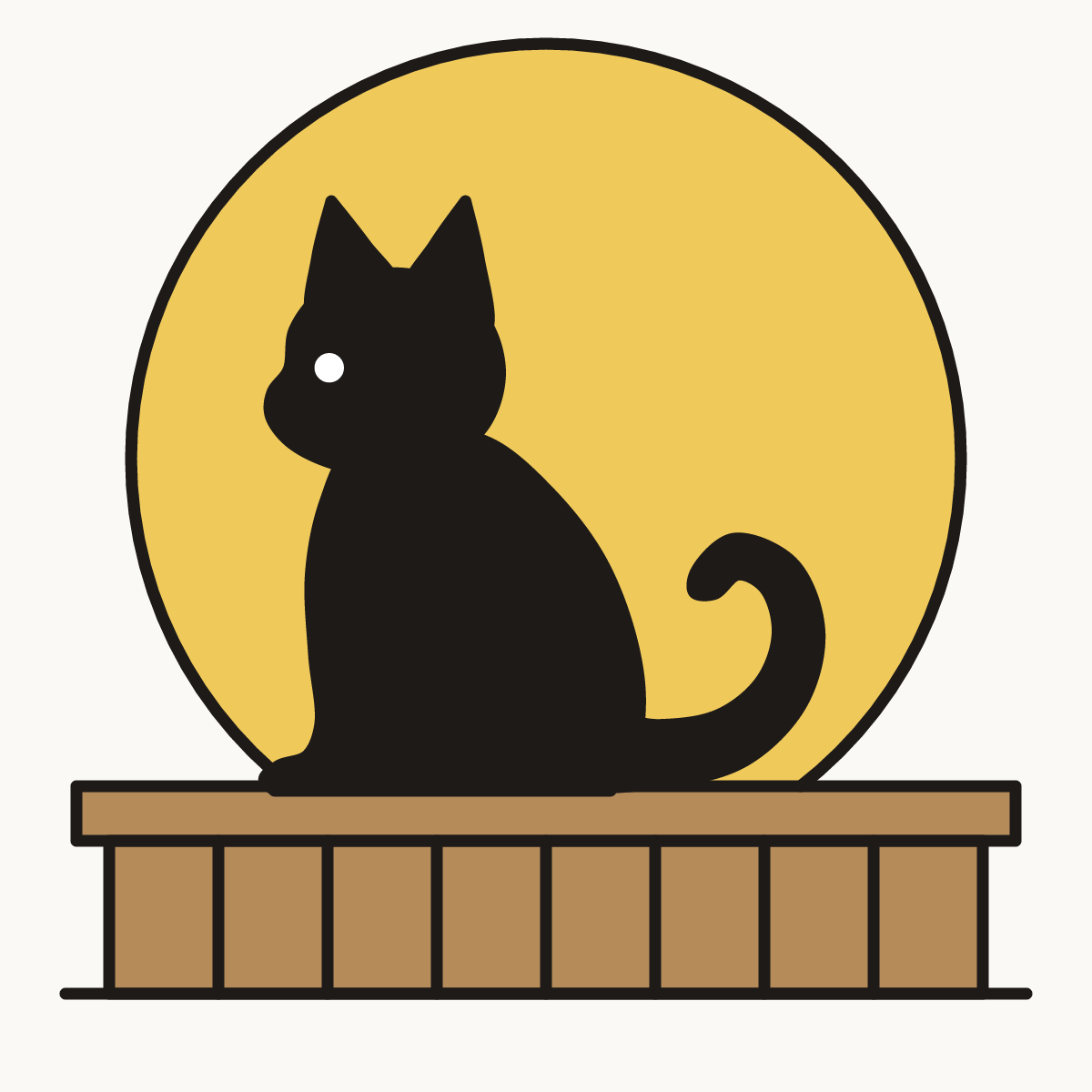 Finished drawing of a cat silhouette