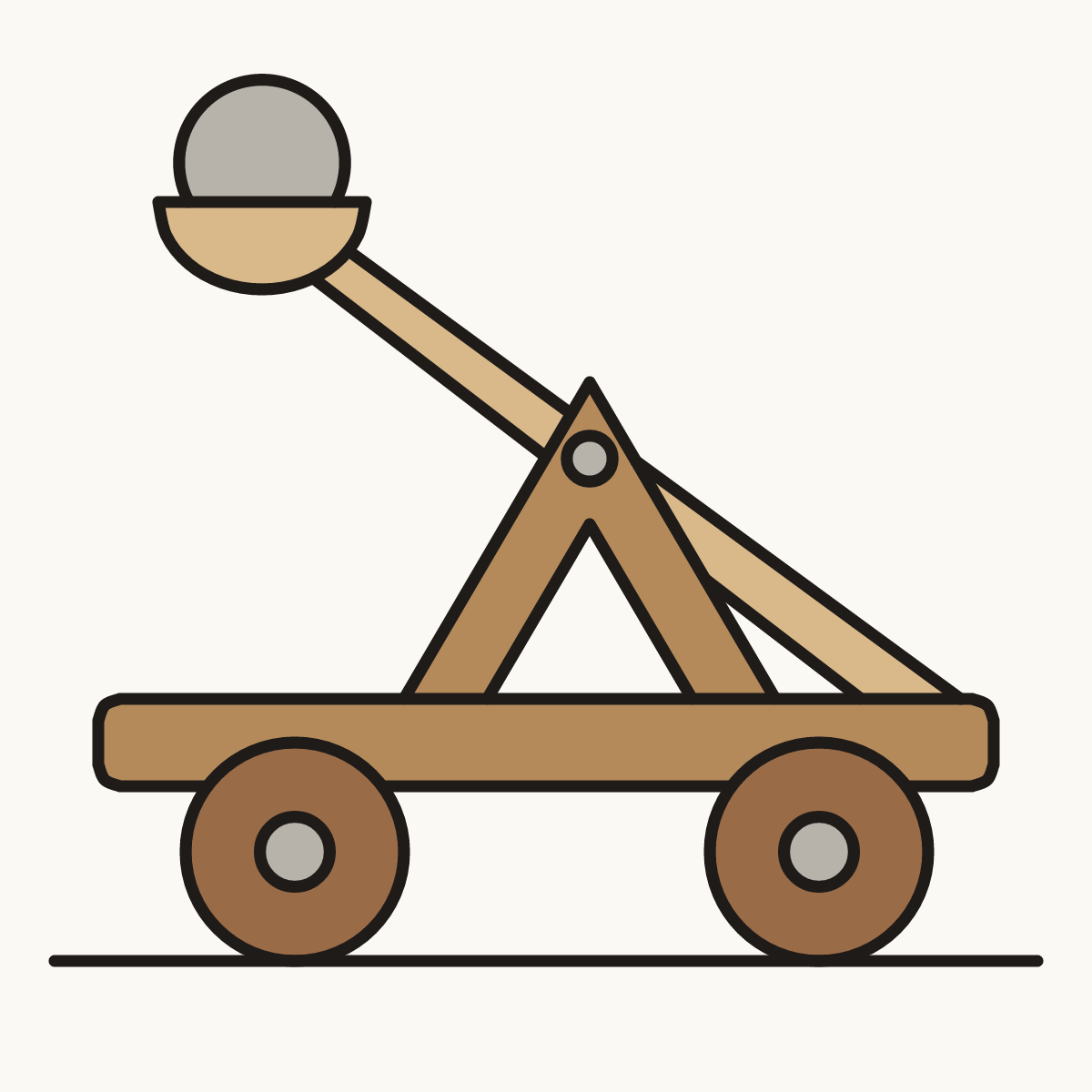 Finished drawing of a catapult