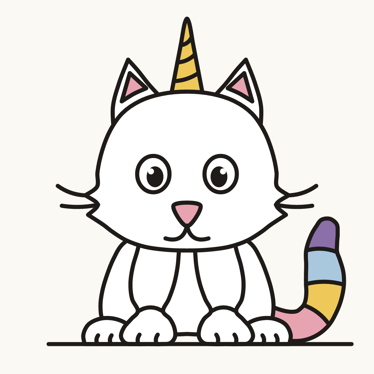 Finished drawing of a caticorn