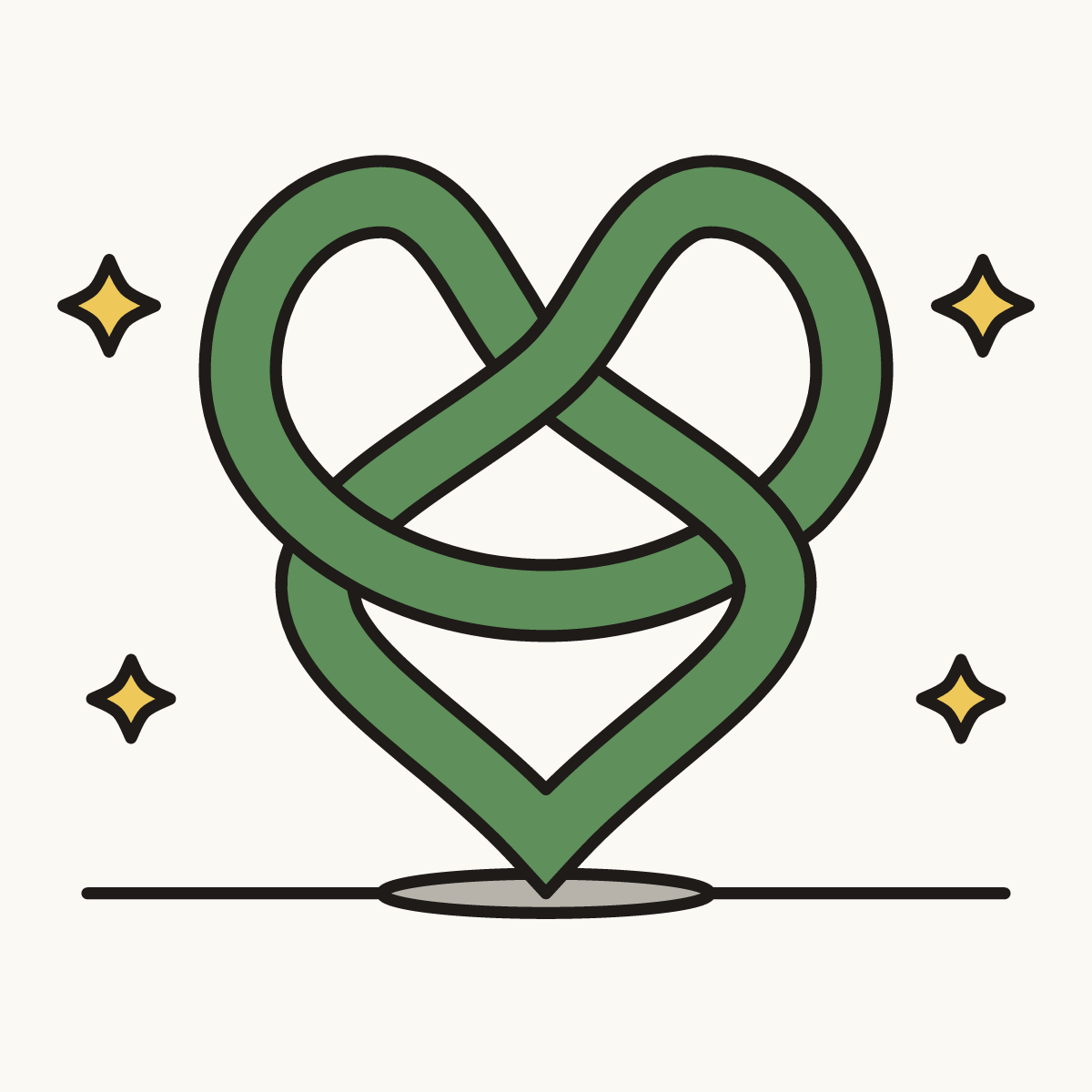 Finished drawing of a Celtic knot heart